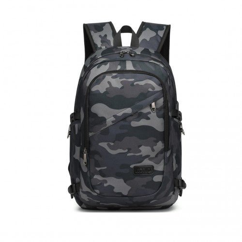 E6715 - Kono Business Laptop Backpack with USB Charging Port - Camo - Easy Luggage