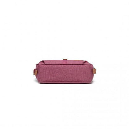 E6850 - 1 - Kono Casual Canvas Dual - Use Bag Large Capacity Shoulder Bag and Backpack - Fuchsia - Easy Luggage