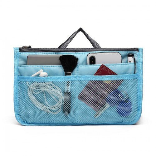 E6876 - Miss Lulu Folding Nylon Handbag Organiser - Blue - Easy Luggage