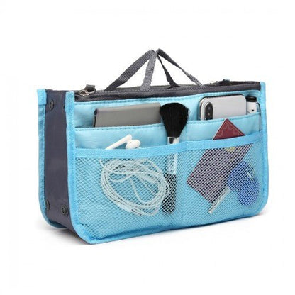 E6876 - Miss Lulu Folding Nylon Handbag Organiser - Blue - Easy Luggage