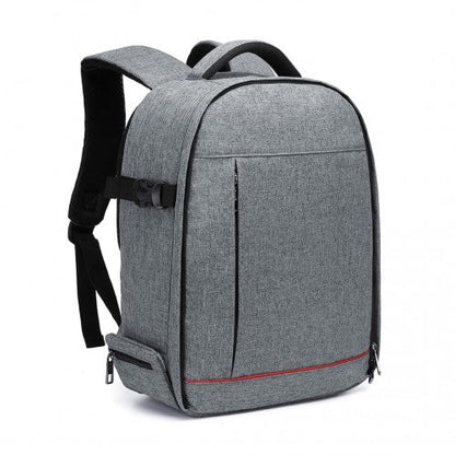 E6928 - Kono Water Resistant Shockproof DSLR Camera Backpack - Light Grey - Easy Luggage