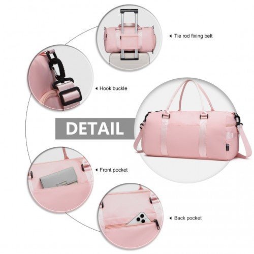 EA2213 - Kono Multi Waterproof Gym bag Carry On Weekend Bag - Pink - Easy Luggage