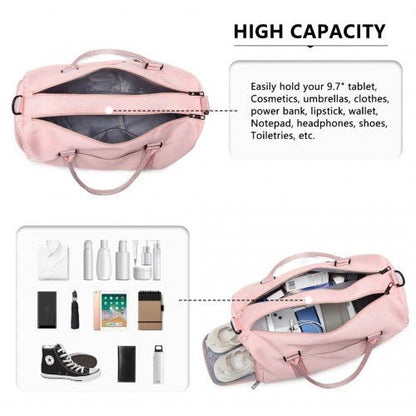 EA2213 - Kono Multi Waterproof Gym bag Carry On Weekend Bag - Pink - Easy Luggage