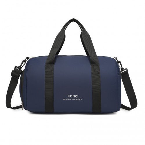 EA2305 - Kono Waterproof Duffel Bag Lightweight Sports Gym Bag With Shoes Compartment - Navy - Easy Luggage