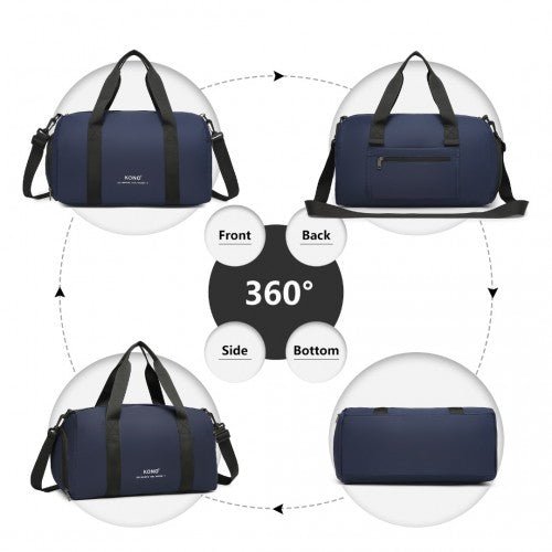 EA2305 - Kono Waterproof Duffel Bag Lightweight Sports Gym Bag With Shoes Compartment - Navy - Easy Luggage