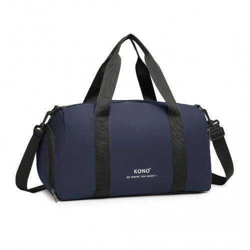 EA2305 - Kono Waterproof Duffel Bag Lightweight Sports Gym Bag With Shoes Compartment - Navy - Easy Luggage