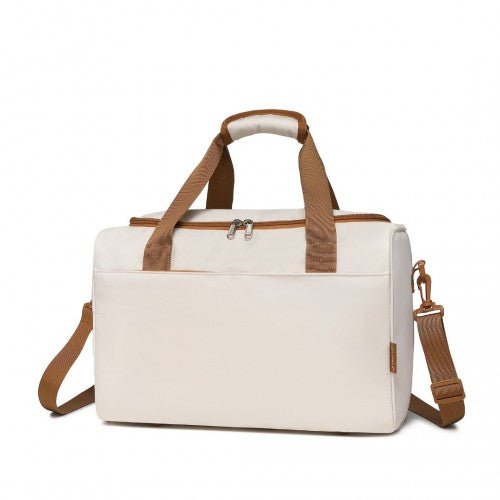 EA2321 - Kono Spacious Travel Storage Bag Handbag - Cream - Easy Luggage