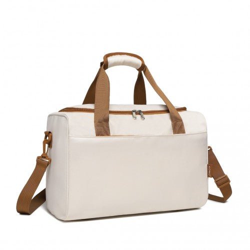 EA2321 - Kono Spacious Travel Storage Bag Handbag - Cream - Easy Luggage