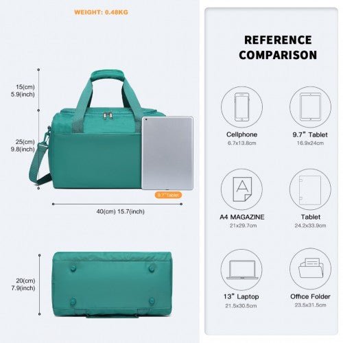 EA2321 - Kono Spacious Travel Storage Bag Handbag - Teal - Easy Luggage