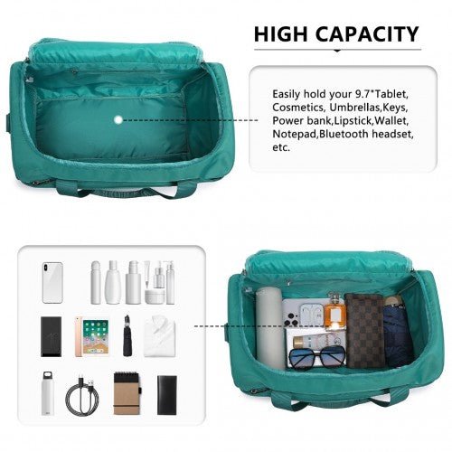 EA2321 - Kono Spacious Travel Storage Bag Handbag - Teal - Easy Luggage