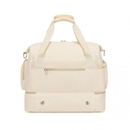 EA2348 - Kono Waterproof Multi - Pocket Travel Duffel Bag Set With Dedicated Shoe Compartment - Beige - Easy Luggage