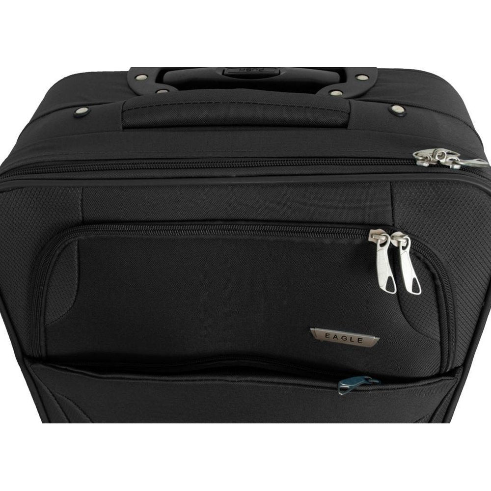 Eagle 2 Wheel Lightweight Expandable Suitcase - Travel Luggage Cabin Trolley Bag | Easy Luggage Black - Easy Luggage