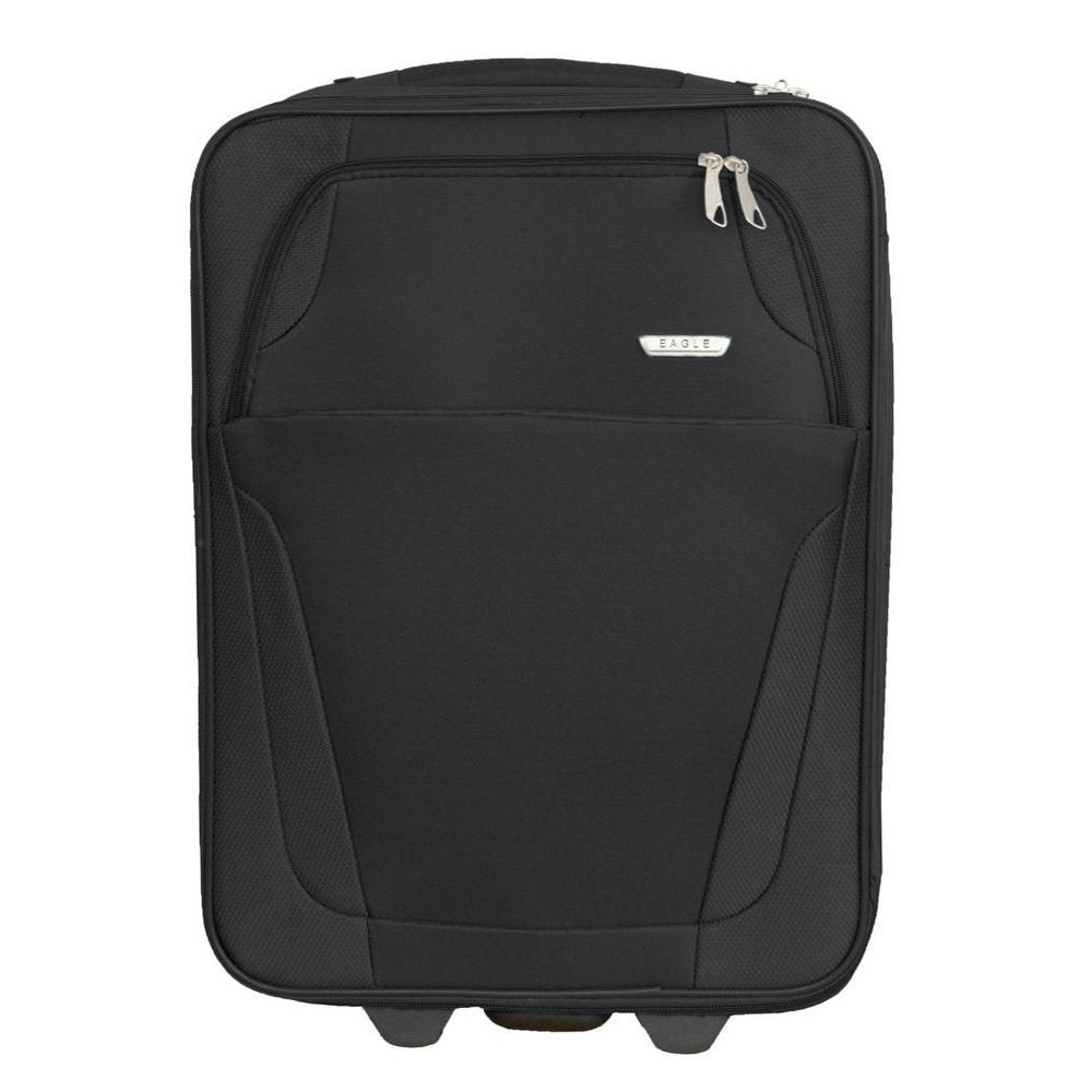 Eagle 2 Wheel Lightweight Expandable Suitcase - Travel Luggage Cabin Trolley Bag | Easy Luggage Black - Easy Luggage