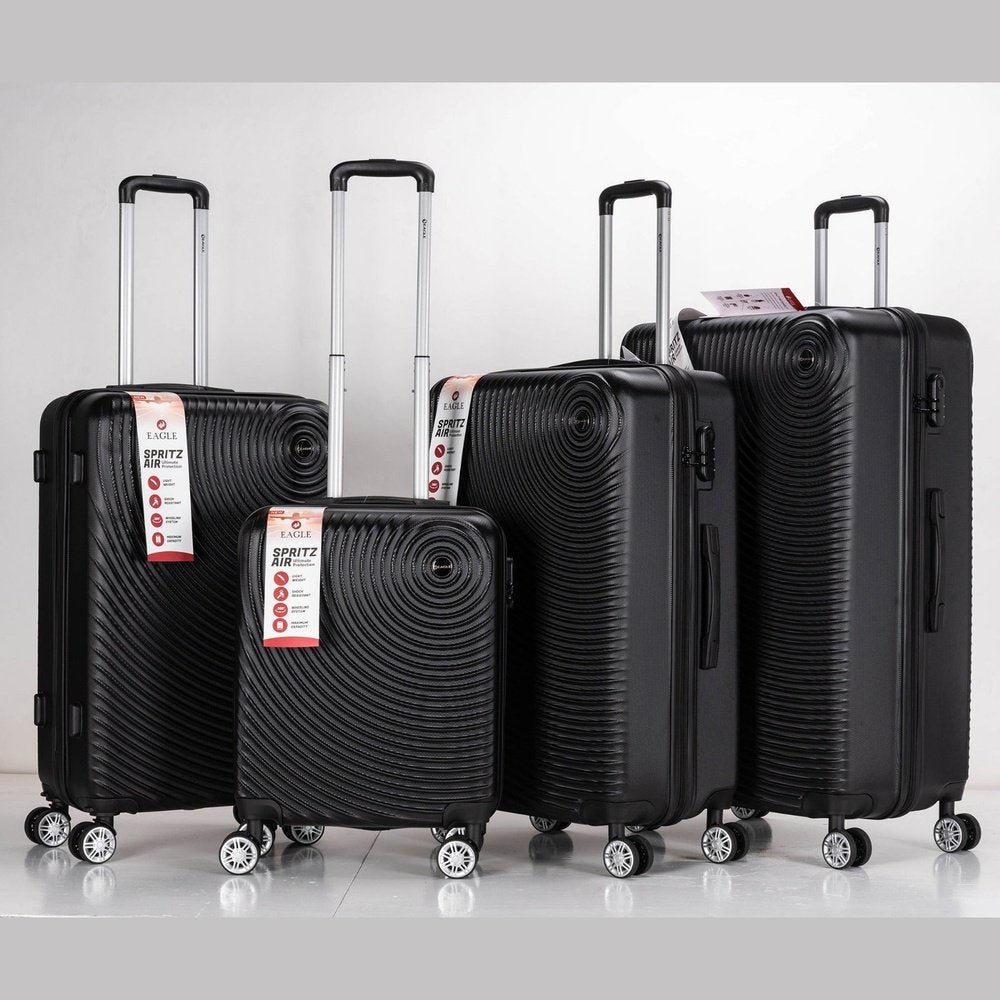 Eagle Air Spritz Lightweight ABS Hard Shell 4 Wheels Black - Easy Luggage