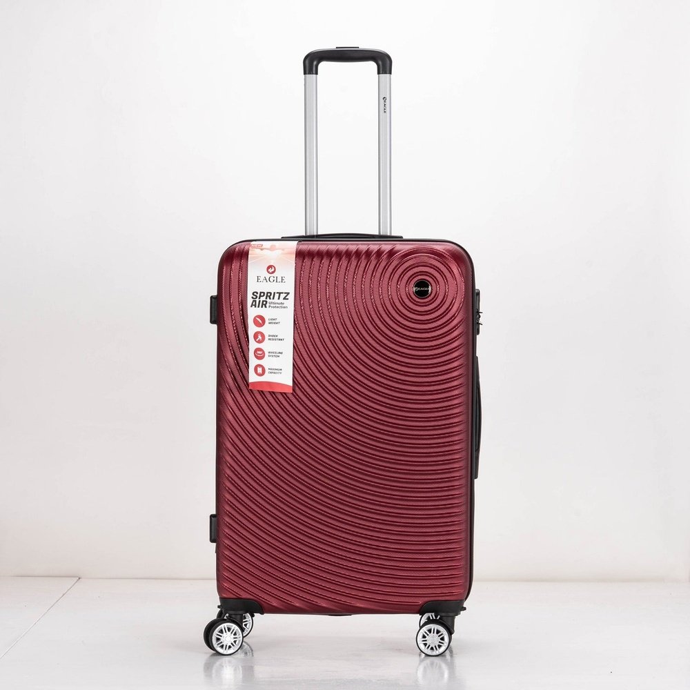 Eagle Air Spritz Lightweight ABS Hard Shell 4 Wheels Burgundy - Easy Luggage