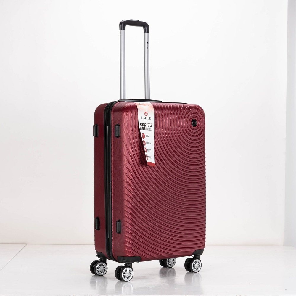 Eagle Air Spritz Lightweight ABS Hard Shell 4 Wheels Burgundy - Easy Luggage