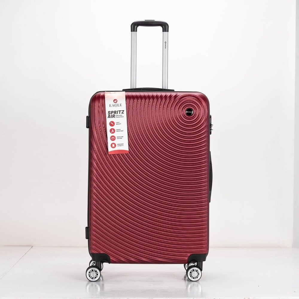 Eagle Air Spritz Lightweight ABS Hard Shell 4 Wheels Burgundy - Easy Luggage