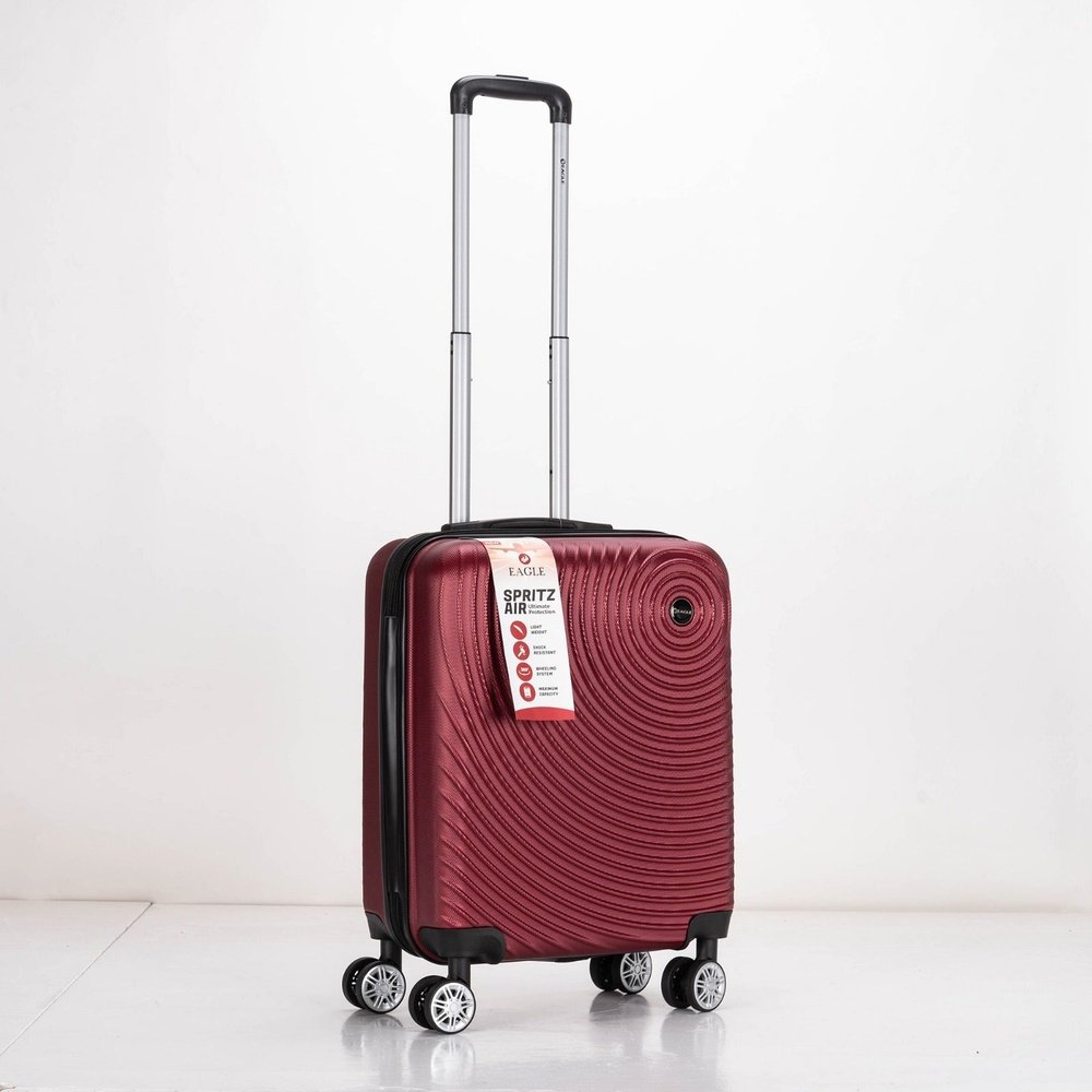 Eagle Air Spritz Lightweight ABS Hard Shell 4 Wheels Burgundy - Easy Luggage