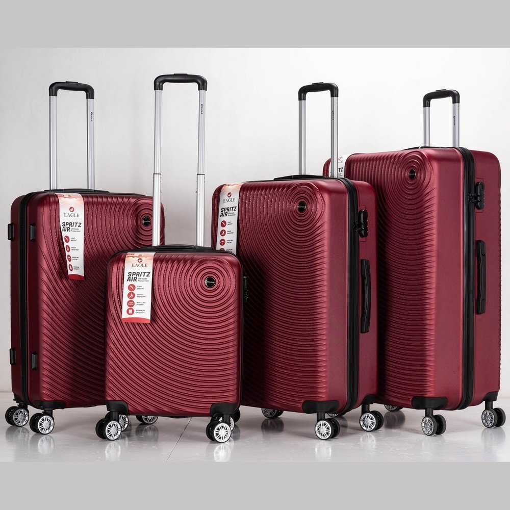 Eagle Air Spritz Lightweight ABS Hard Shell 4 Wheels Burgundy - Easy Luggage