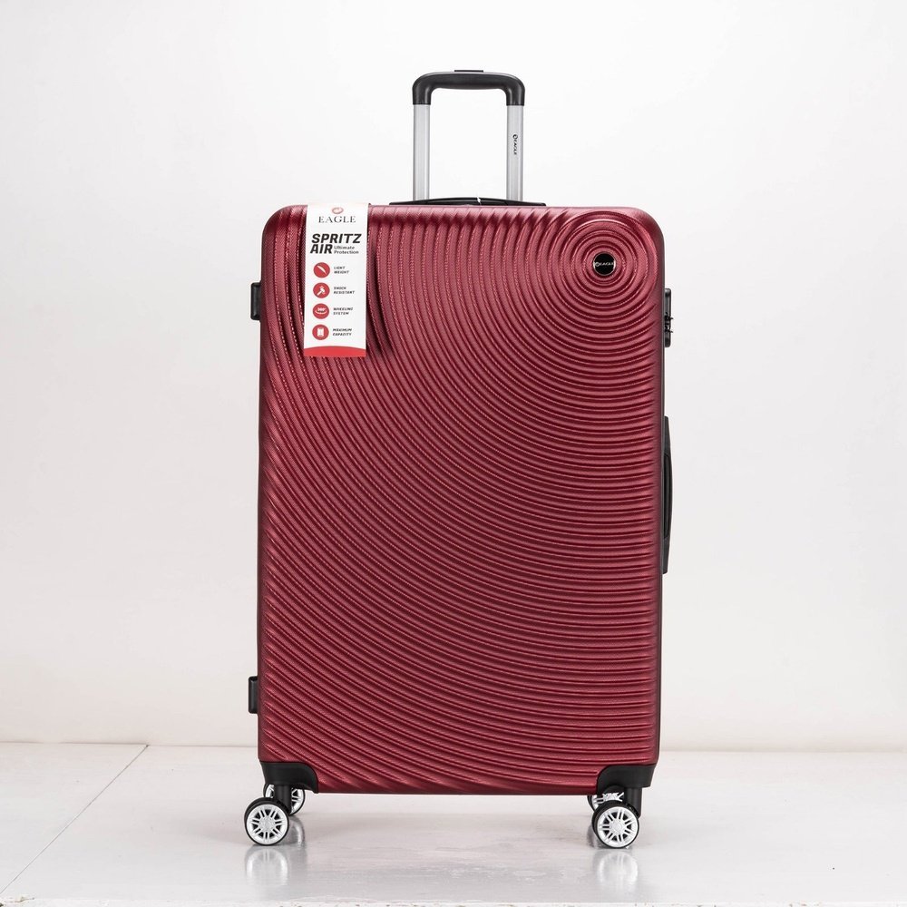 Eagle Air Spritz Lightweight ABS Hard Shell 4 Wheels Burgundy - Easy Luggage