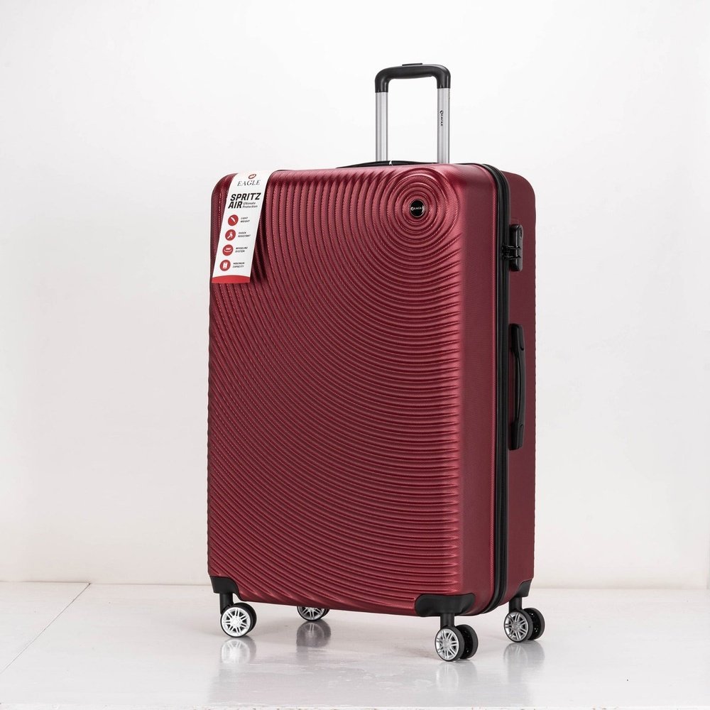 Eagle Air Spritz Lightweight ABS Hard Shell 4 Wheels Burgundy - Easy Luggage