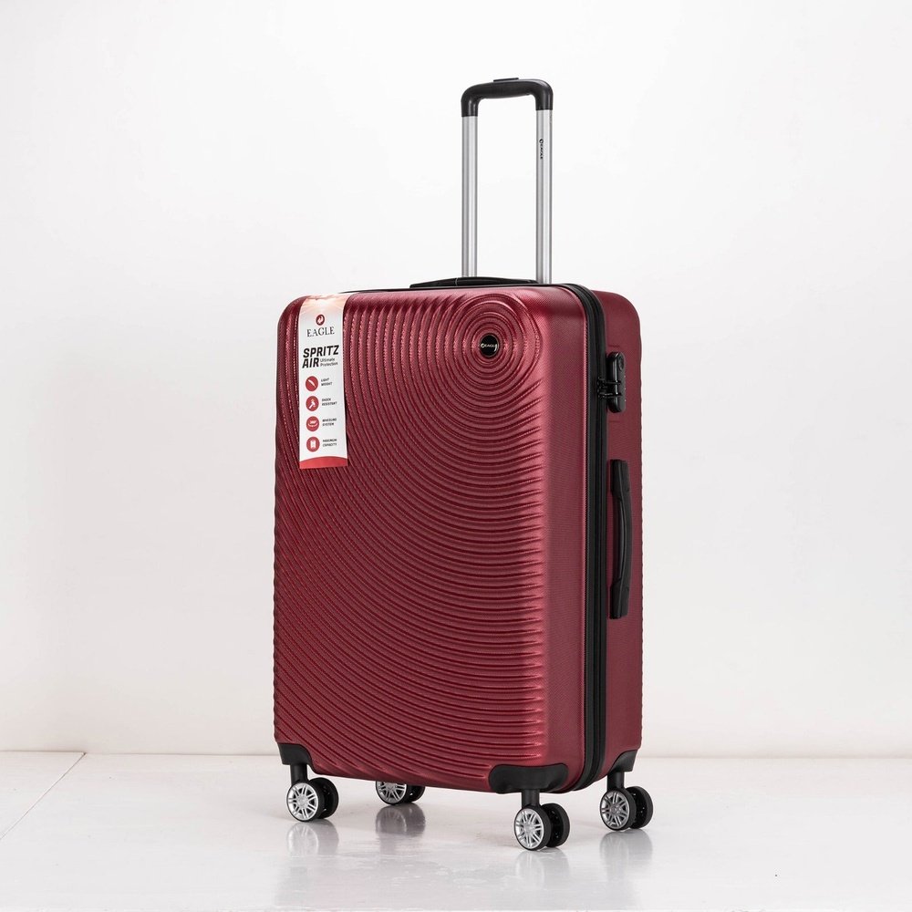 Eagle Air Spritz Lightweight ABS Hard Shell 4 Wheels Burgundy - Easy Luggage