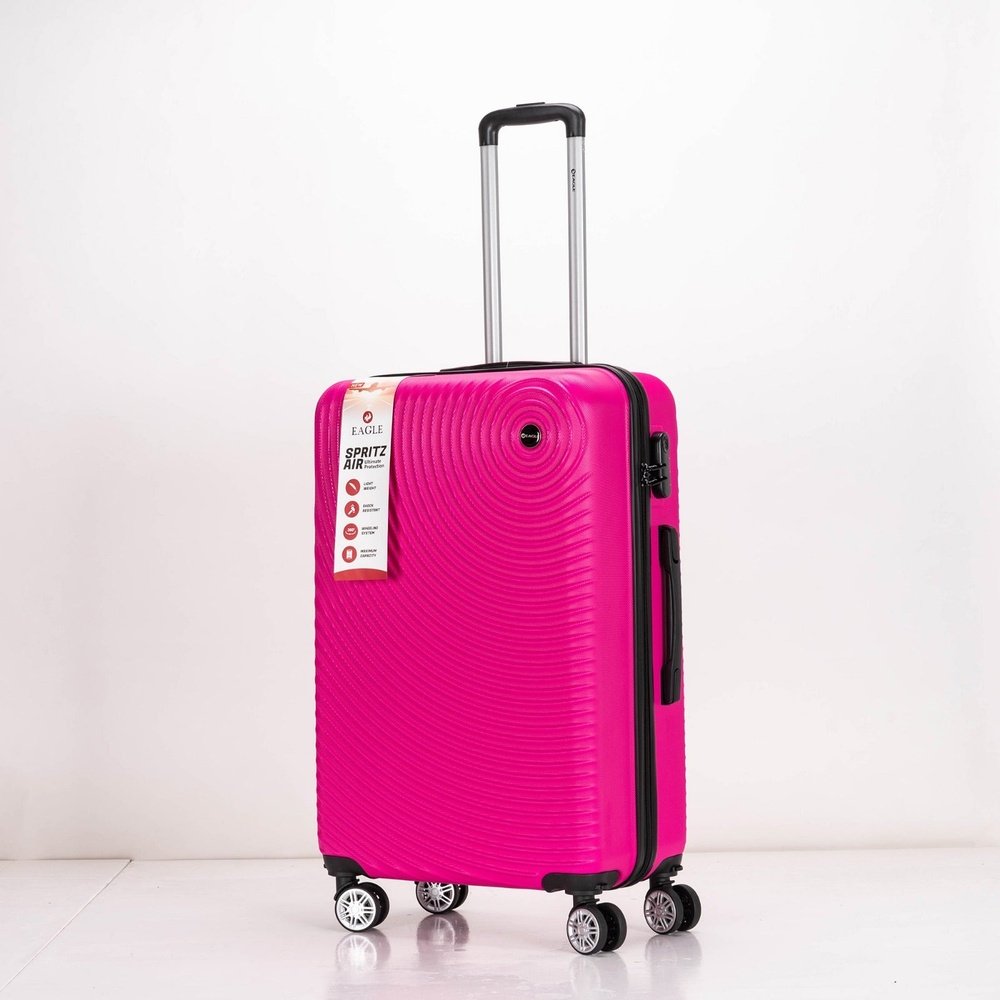 Eagle Air Spritz Lightweight ABS Hard Shell 4 Wheels Pink - Easy Luggage