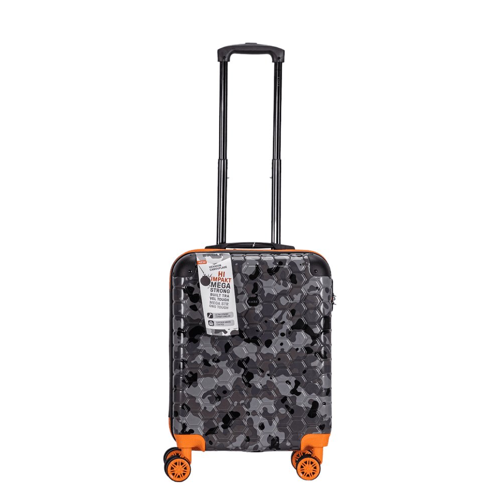 Eagle Camouflage Print Lightweight 4 Wheel ABS Hard Shell Luggage Suitcase Black - Easy Luggage