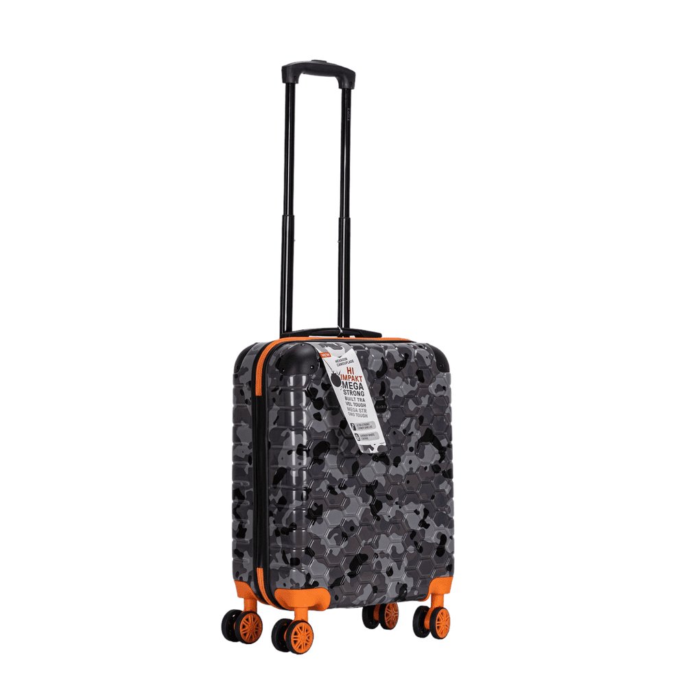 Eagle Camouflage Print Lightweight 4 Wheel ABS Hard Shell Luggage Suitcase Black - Easy Luggage