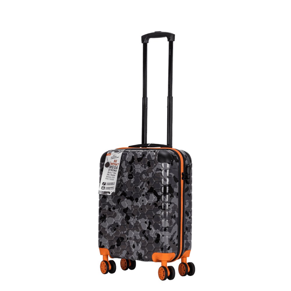 Eagle Camouflage Print Lightweight 4 Wheel ABS Hard Shell Luggage Suitcase Black - Easy Luggage