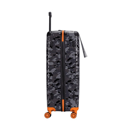 Eagle Camouflage Print Lightweight 4 Wheel ABS Hard Shell Luggage Suitcase Black - Easy Luggage