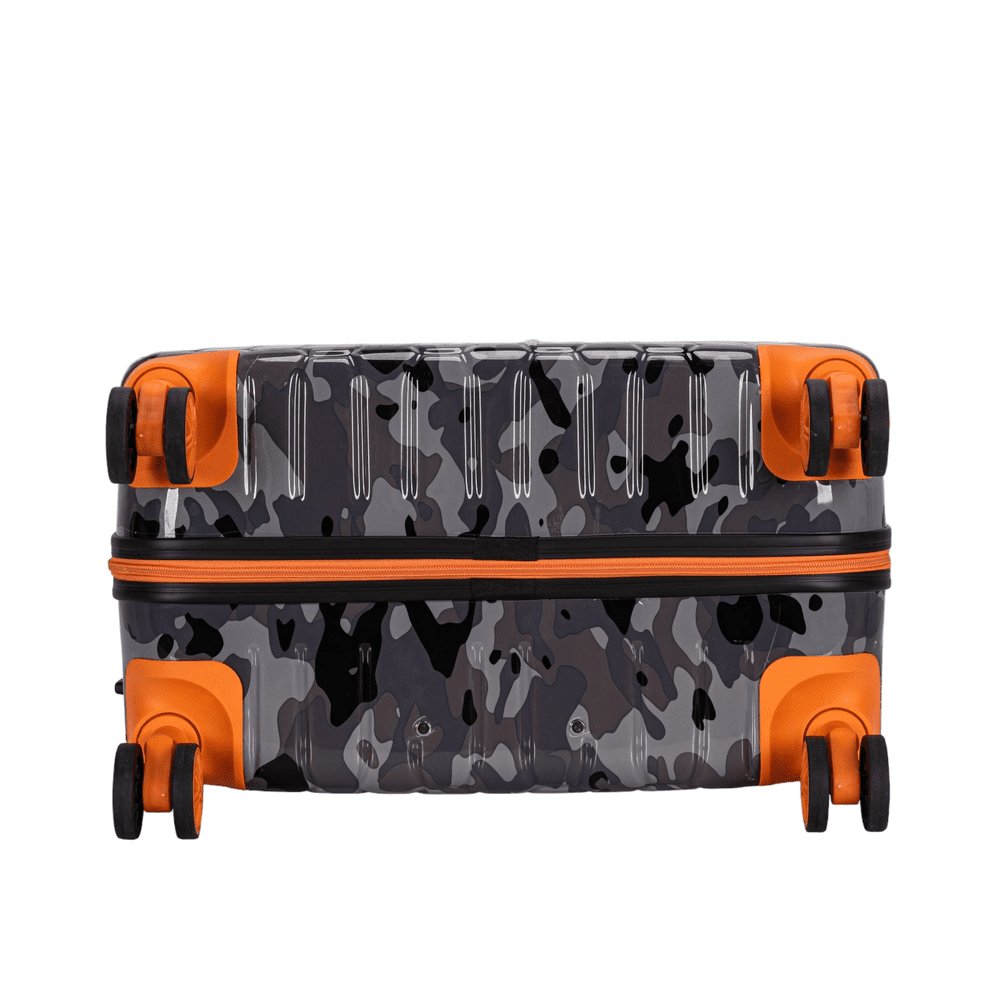 Eagle Camouflage Print Lightweight 4 Wheel ABS Hard Shell Luggage Suitcase Black - Easy Luggage