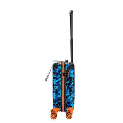 Eagle Camouflage Print Lightweight 4 Wheel ABS Hard Shell Luggage Suitcase Blue - Easy Luggage