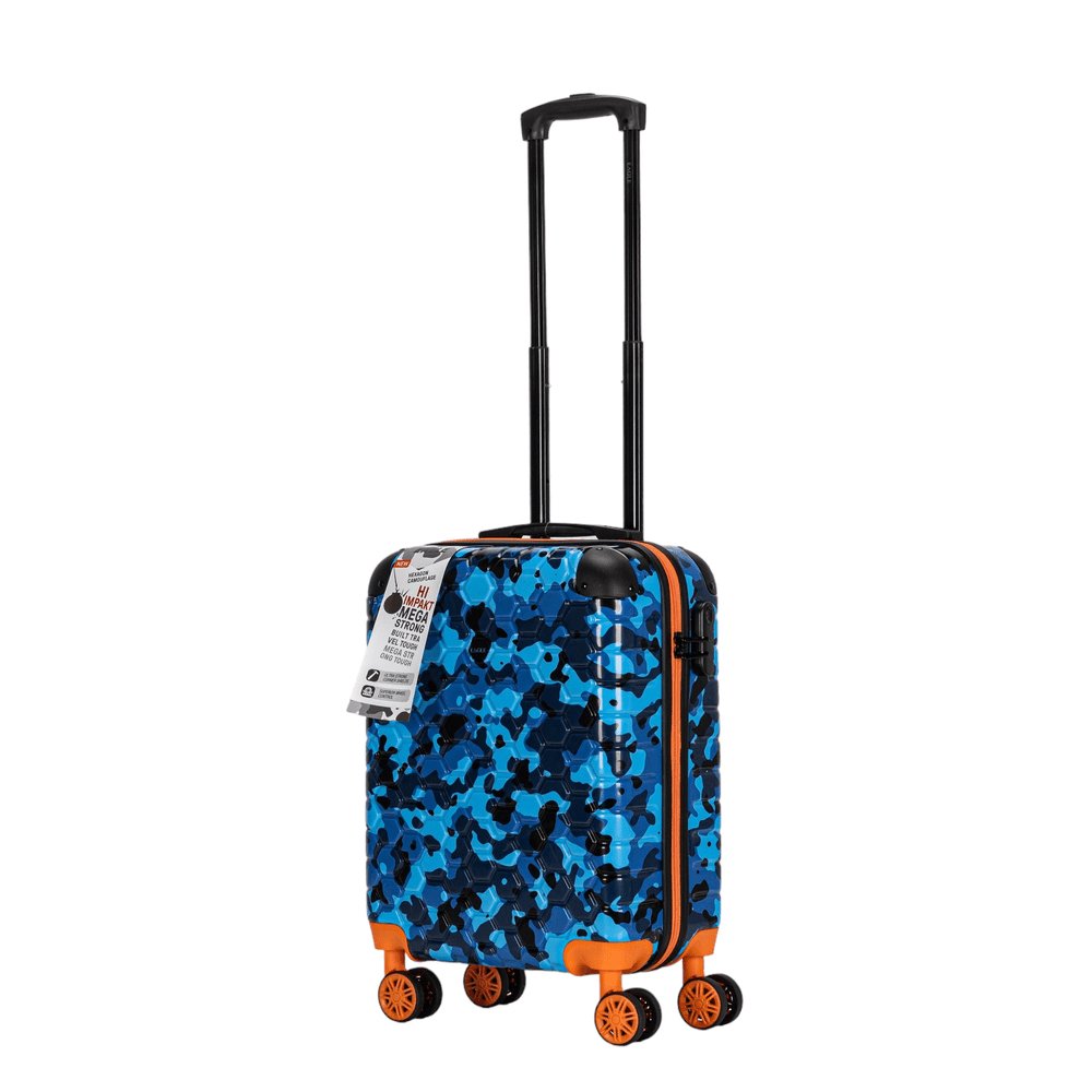 Eagle Camouflage Print Lightweight 4 Wheel ABS Hard Shell Luggage Suitcase Blue - Easy Luggage