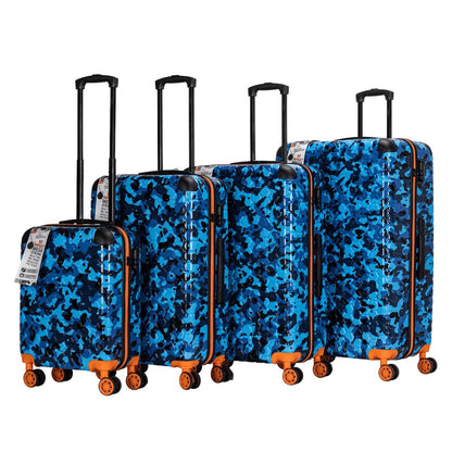 Eagle Camouflage Print Lightweight 4 Wheel ABS Hard Shell Luggage Suitcase Blue - Easy Luggage