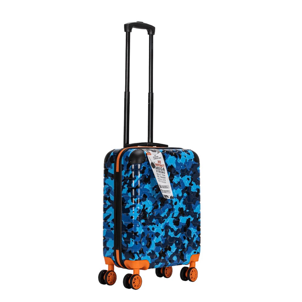 Eagle Camouflage Print Lightweight 4 Wheel ABS Hard Shell Luggage Suitcase Blue - Easy Luggage