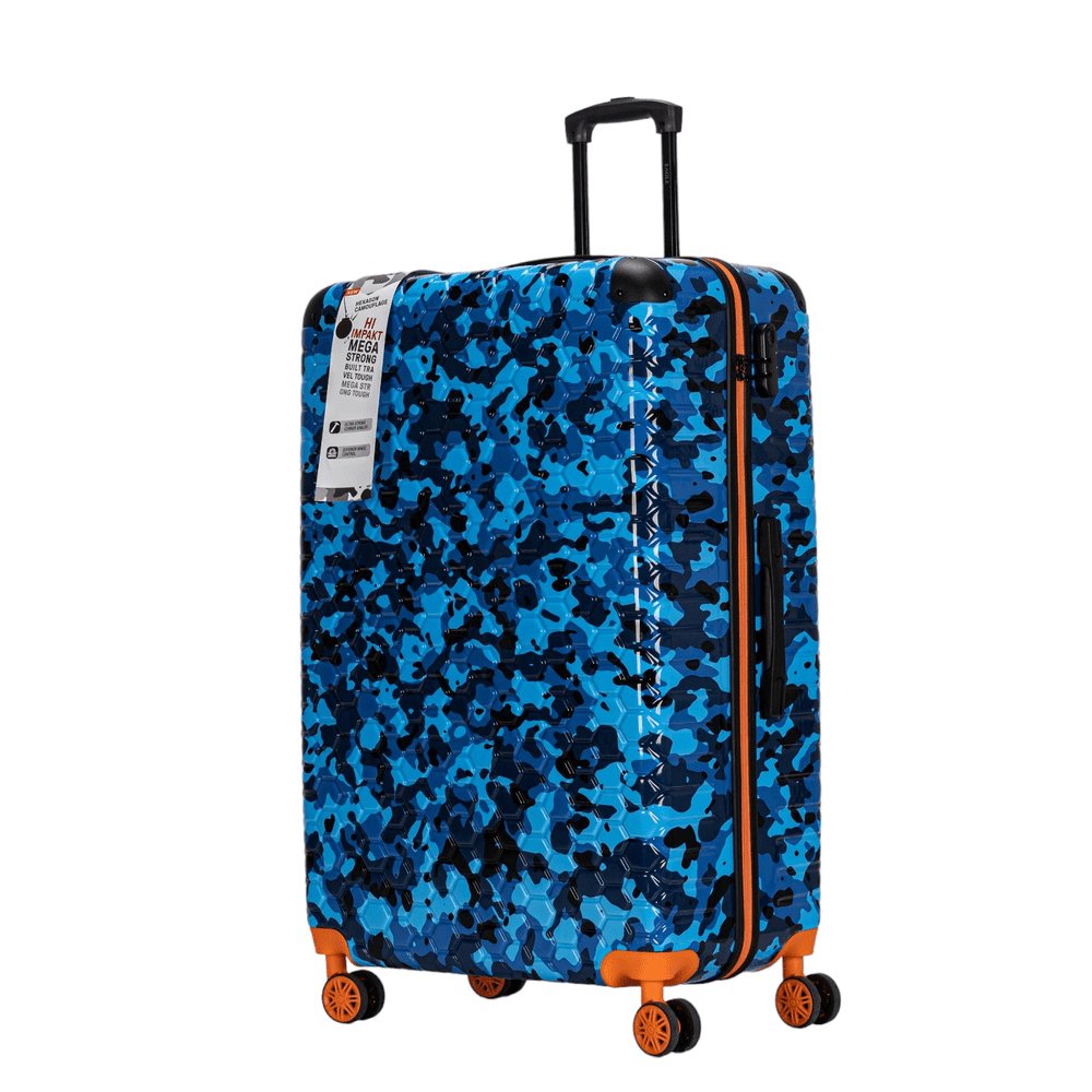 Eagle Camouflage Print Lightweight 4 Wheel ABS Hard Shell Luggage Suitcase Blue - Easy Luggage