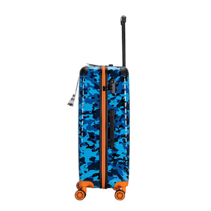 Eagle Camouflage Print Lightweight 4 Wheel ABS Hard Shell Luggage Suitcase Blue - Easy Luggage