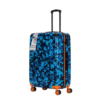 Eagle Camouflage Print Lightweight 4 Wheel ABS Hard Shell Luggage Suitcase Blue - Easy Luggage