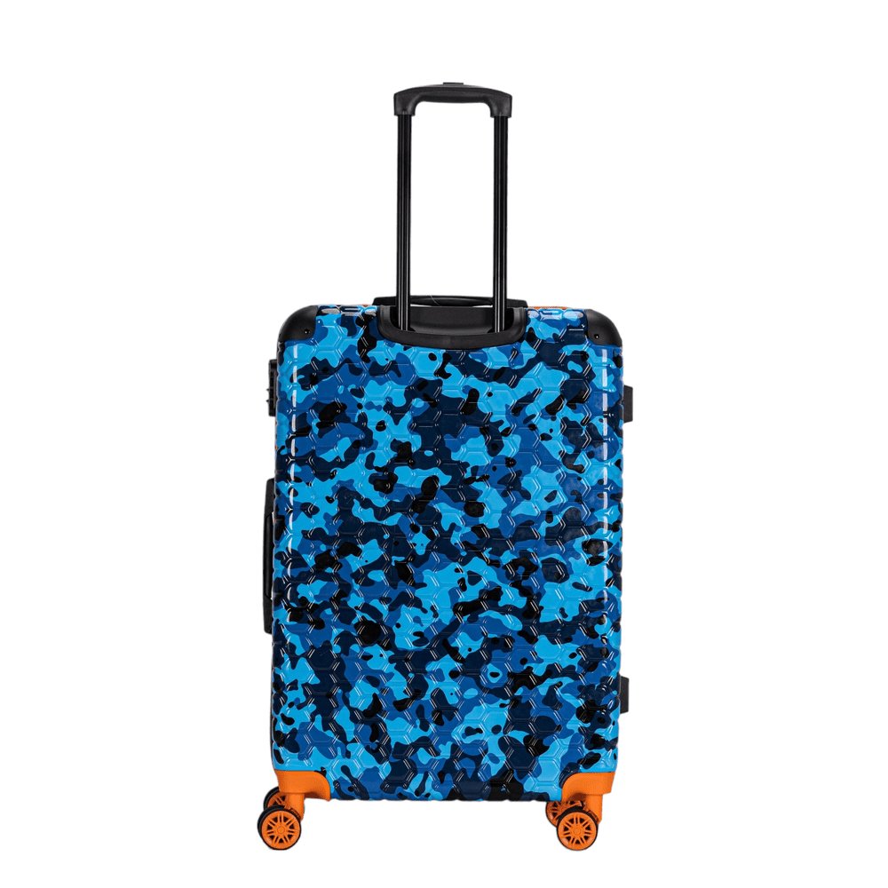 Eagle Camouflage Print Lightweight 4 Wheel ABS Hard Shell Luggage Suitcase Blue - Easy Luggage