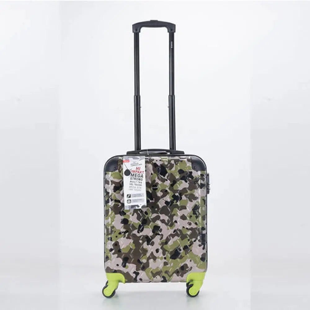 Eagle Camouflage Print Lightweight 4 Wheel ABS Hard Shell Luggage Suitcase Green - Easy Luggage