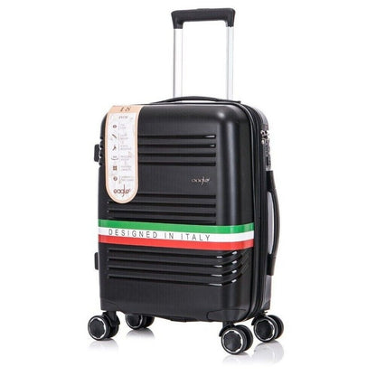 Eagle Hard Shell PP Suitcase Expandable Trolley Travel Case TSA Hand Cabin Black - Easy Luggage