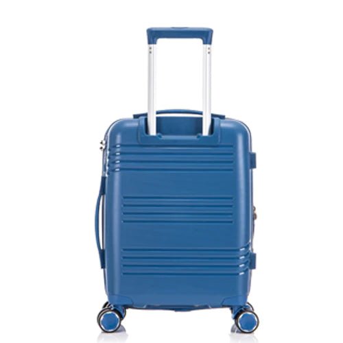 Eagle Hard Shell PP Suitcase Expandable Trolley Travel Case TSA Hand Cabin Blue - Easy Luggage