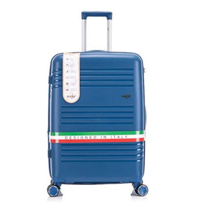 Eagle Hard Shell PP Suitcase Expandable Trolley Travel Case TSA Hand Cabin Blue - Easy Luggage