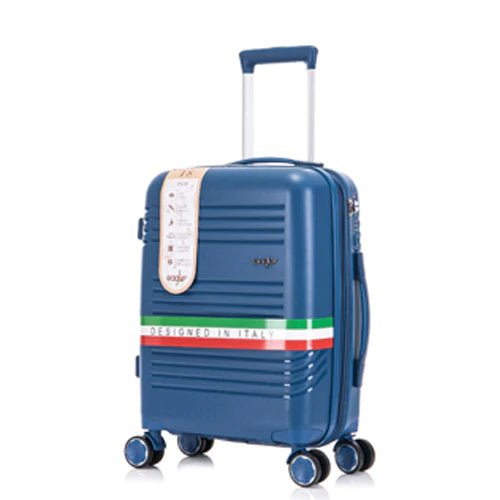 Eagle Hard Shell PP Suitcase Expandable Trolley Travel Case TSA Hand Cabin Blue - Easy Luggage