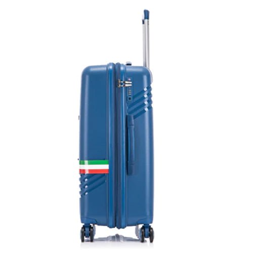 Eagle Hard Shell PP Suitcase Expandable Trolley Travel Case TSA Hand Cabin Blue - Easy Luggage