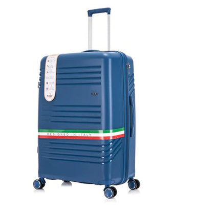 Eagle Hard Shell PP Suitcase Expandable Trolley Travel Case TSA Hand Cabin Blue - Easy Luggage