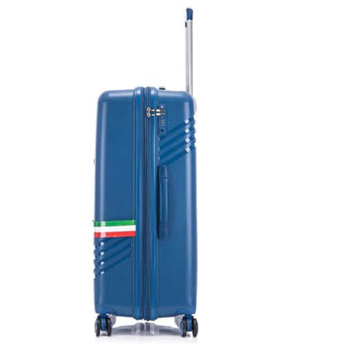 Eagle Hard Shell PP Suitcase Expandable Trolley Travel Case TSA Hand Cabin Blue - Easy Luggage