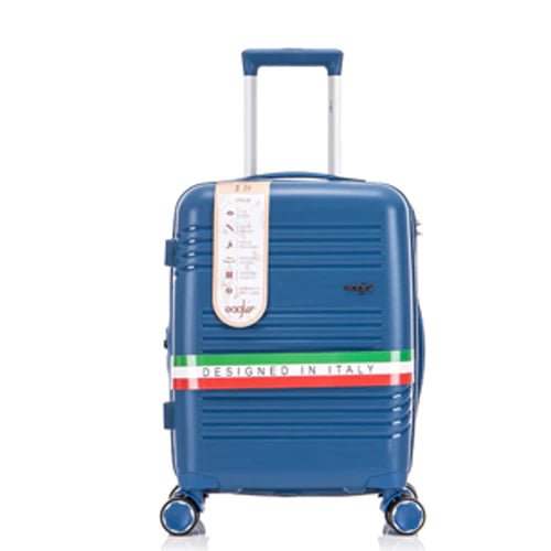 Eagle Hard Shell PP Suitcase Expandable Trolley Travel Case TSA Hand Cabin Blue - Easy Luggage