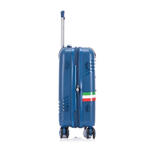 Eagle Hard Shell PP Suitcase Expandable Trolley Travel Case TSA Hand Cabin Blue - Easy Luggage